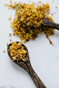 Picked Osmanthus blossom ready for incense making