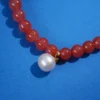 South Red Agate & Gold-Clad Silver Jade Gourd Bracelet with Natural Pearl