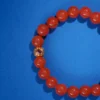 South Red Agate Bracelet with Oval Honey Amber Beads