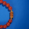 South Red Agate Bracelet with Oval Honey Amber Beads