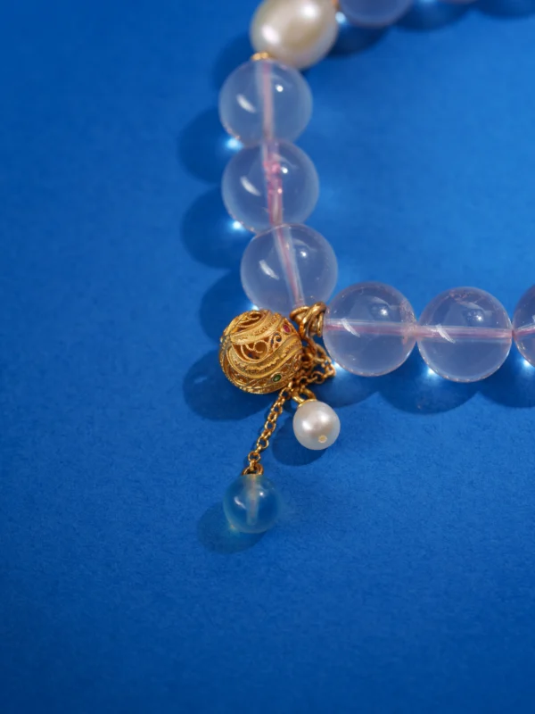 Sea Blue Chalcedony/Rose Quartz - Affection, Trust and Confidence