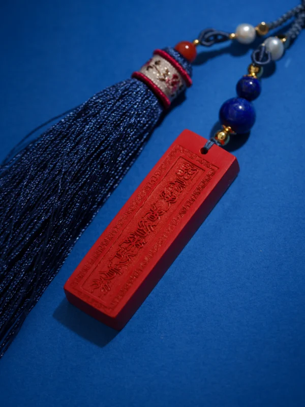 Sacred Mantra Cinnabar Plate - Stability and Focus