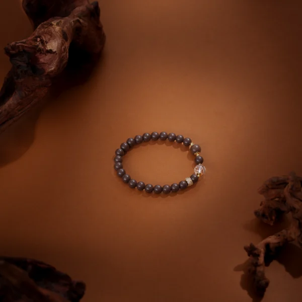 6.0 mm Qing Miao Xiang Incense Bracelet with Rock Crystal