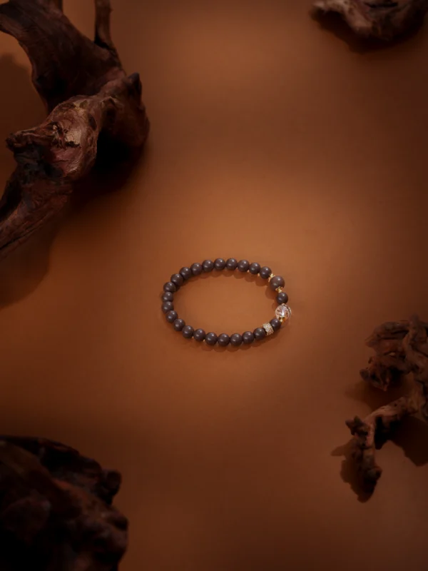 6.0 mm Qing Miao Xiang Incense Bracelet with Rock Crystal